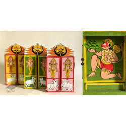 Kathanik . कथनिक ☀ Kaavad a Wooden Shrine - Hanuman { Single piece } ~ 4